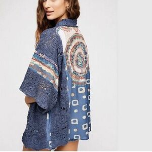 Free People Holi Crochet Kimono FP One Size